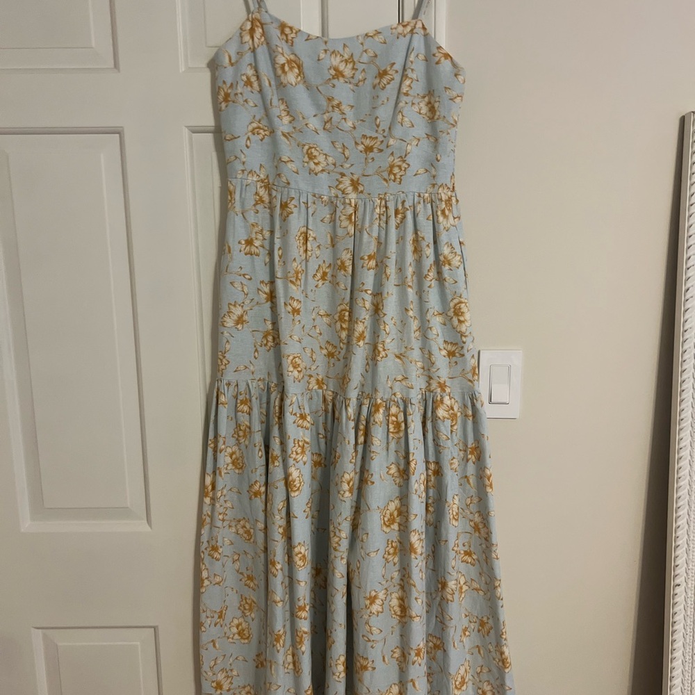 Christian Lacroix Blue and Yellow Floral Dress